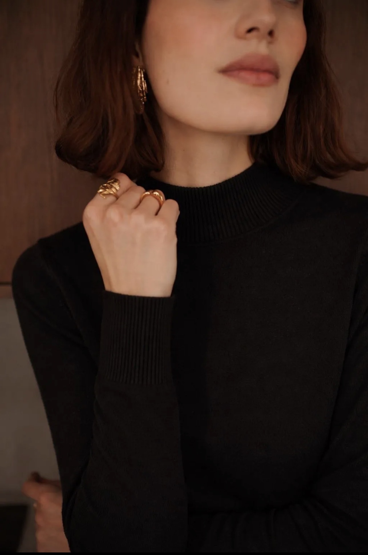 Pull col montant noir